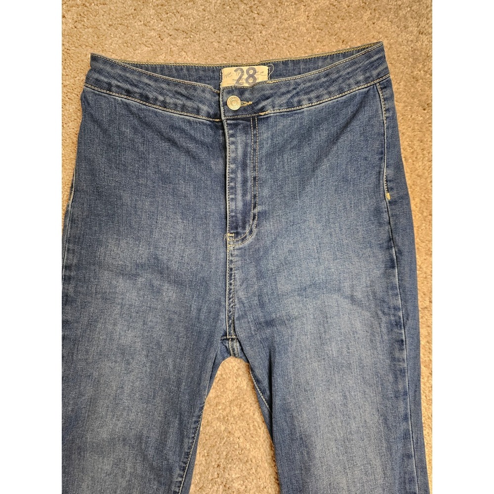 Free People Just Float On Flare Jeans Blue Medium Wash Denim Bell Bottoms 28 - Picture 3 of 7